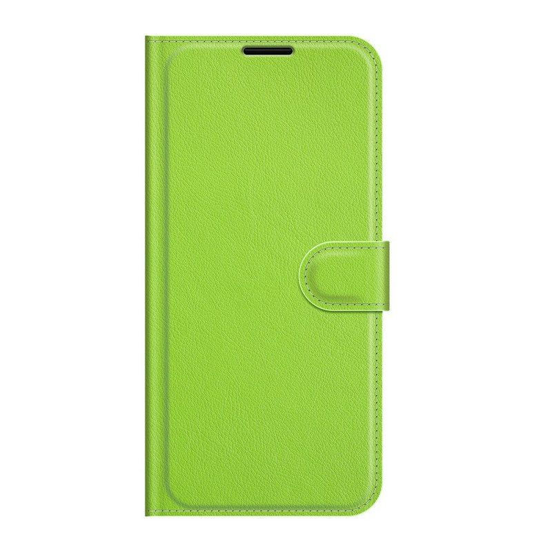 Etui Folio do Samsung Galaxy S22 Ultra 5G Klasyczny Efekt Skóry Liczi