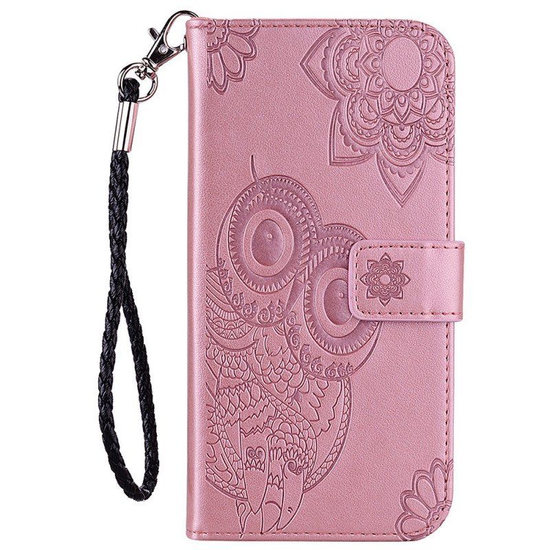 Etui Folio do Samsung Galaxy S22 Ultra 5G Sowa Mandala I Smycz