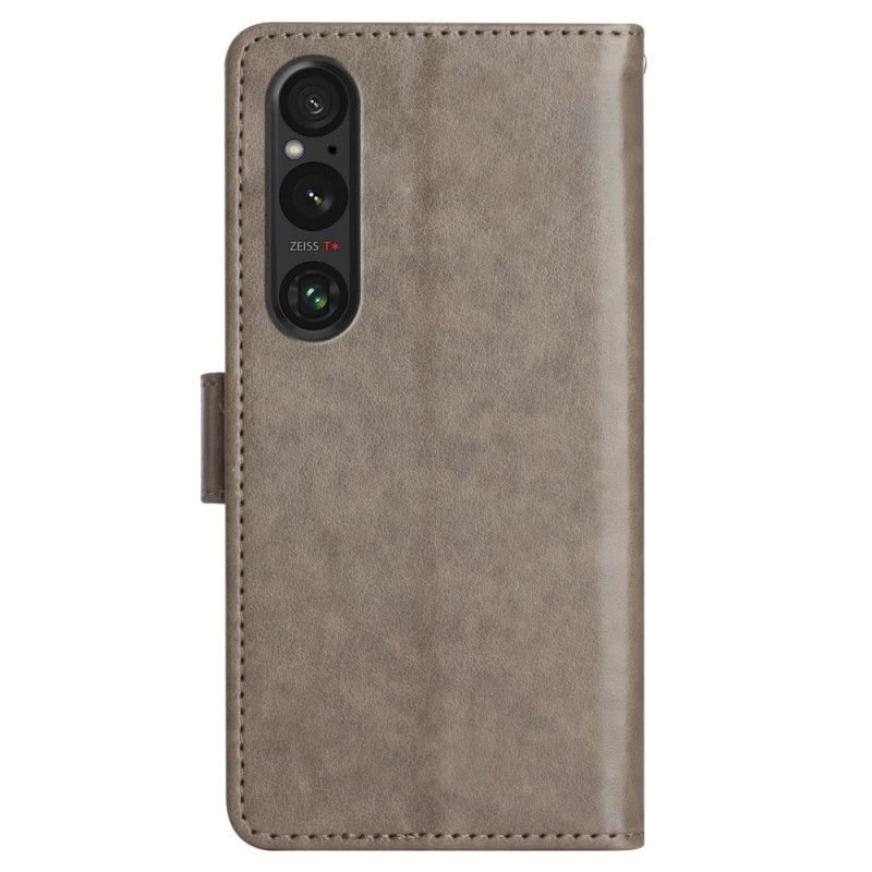 Etui Folio Do Sony Xperia 1 Vi Kwiaty I Motyle Z Paskiem