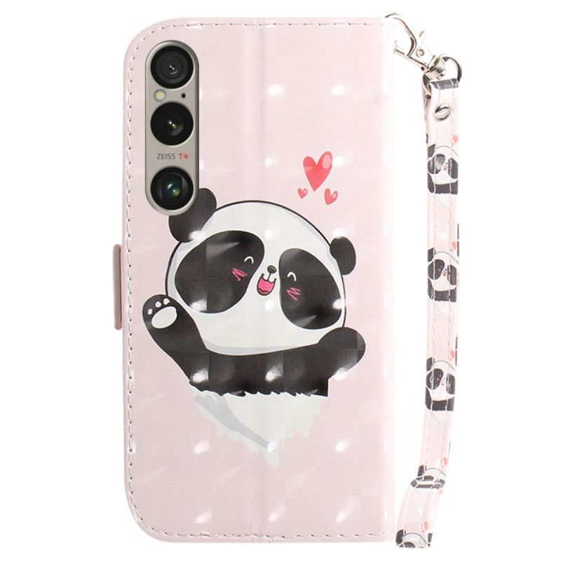 Etui Folio Do Sony Xperia 1 Vi Miłość Panda Z Paskiem