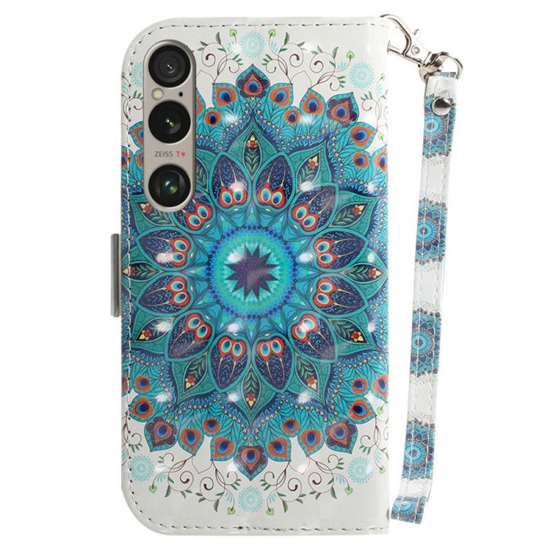 Etui Folio Do Sony Xperia 1 Vi Zielona Mandala Z Paskiem