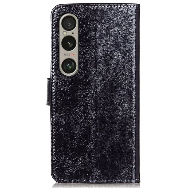 Etui Folio Sony Xperia 1 Vi Błyszcząca Sztuczna Skóra Etui Ochronne