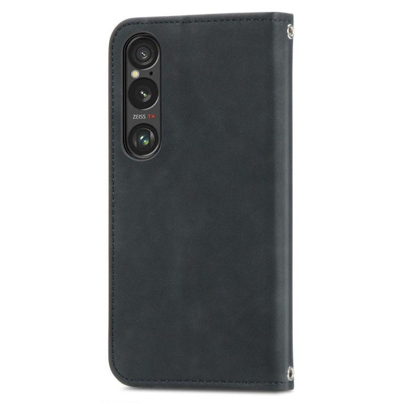 Flip Kotelot Sony Xperia 1 Vi Etui Na Telefon Efekt Zamszu