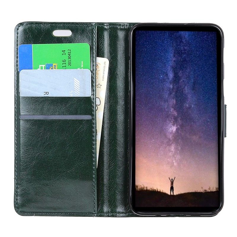 Etui Folio Honor 10 Lite Brązowy Czarny Błyszcząca Sztuczna Skóra Etui Ochronne