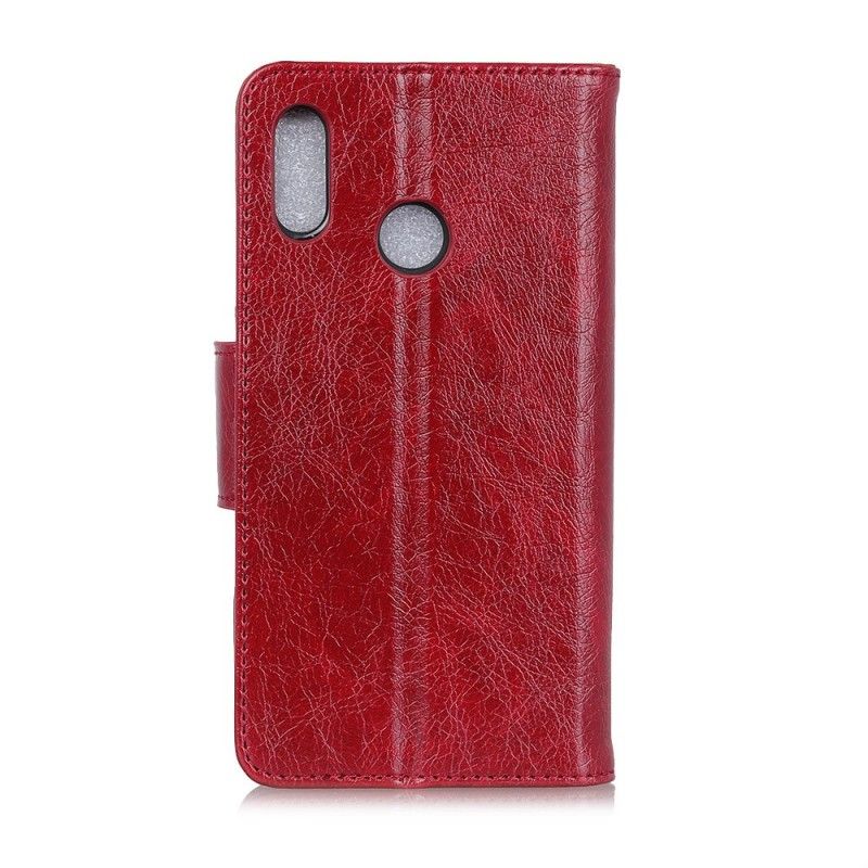 Etui Folio Honor 10 Lite Czerwony Czarny Efekt Błyszczącej Skóry Etui Ochronne