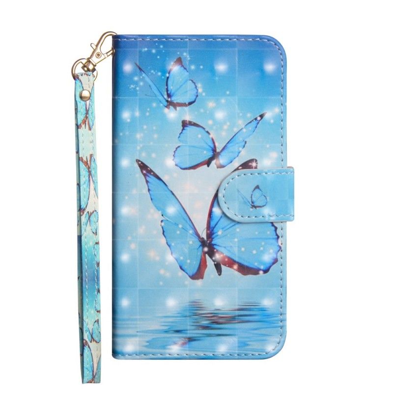 Etui Folio Honor 10 Lite Latające Niebieskie Motyle Etui Ochronne