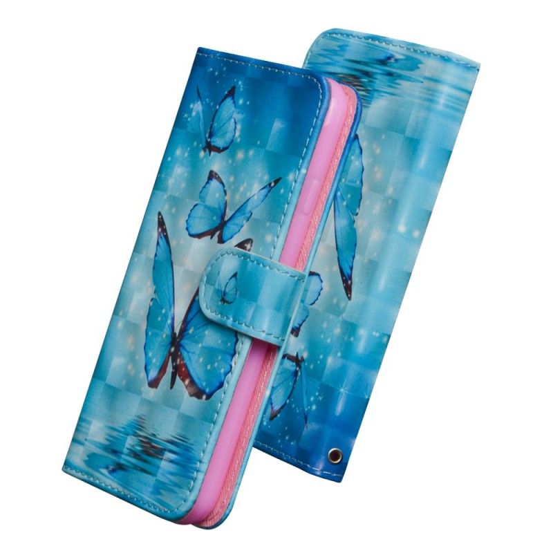 Etui Folio Honor 10 Lite Latające Niebieskie Motyle Etui Ochronne