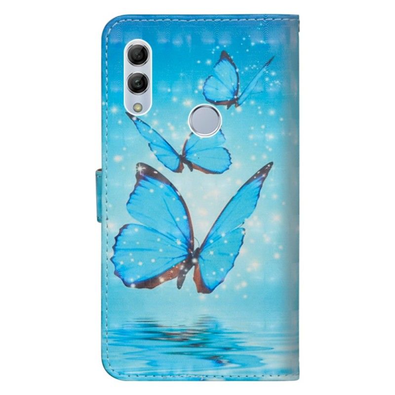 Etui Folio Honor 10 Lite Latające Niebieskie Motyle Etui Ochronne