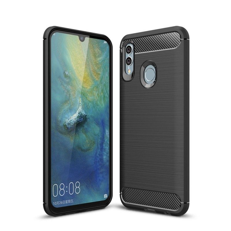 Etui Honor 10 Lite Czerwony Czarny Szczotkowane Włókno Węglowe