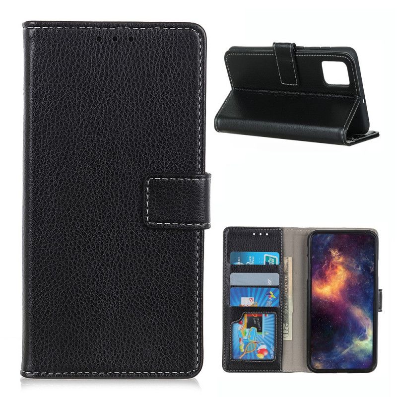 Etui Folio Samsung Galaxy M51 Biały Czarny Przeszycie Ze Sztucznej Skóry W Stylu Retro