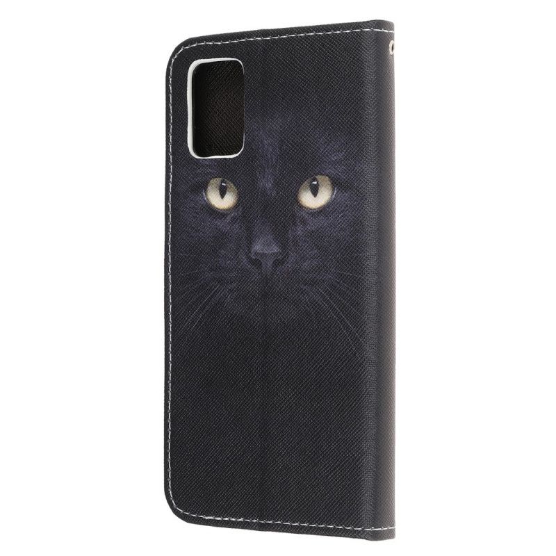 Etui Folio Samsung Galaxy M51 Czarne Oczy Kota Ze Stringami Etui Ochronne