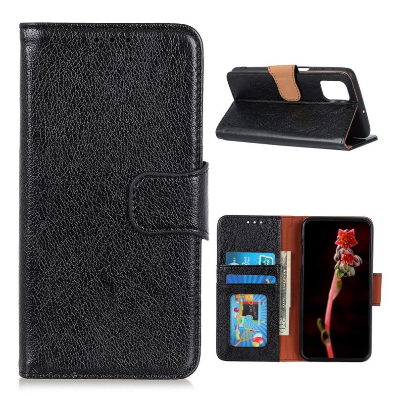 Etui Folio Samsung Galaxy M51 Czerwony Czarny Dwoina Ze Skóry Nappa Etui Ochronne