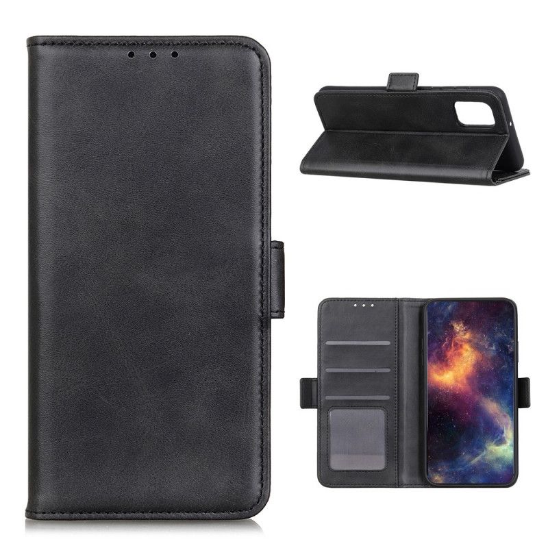 Etui Folio Samsung Galaxy M51 Czerwony Czarny Podwójna Klapa Etui Ochronne