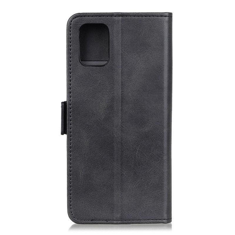 Etui Folio Samsung Galaxy M51 Czerwony Czarny Podwójna Klapa Etui Ochronne