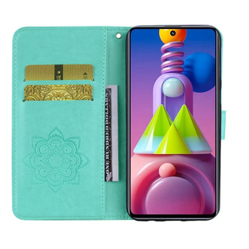 Etui Folio Samsung Galaxy M51 Czerwony Szary Mandala Sowa I Stringi Etui Ochronne