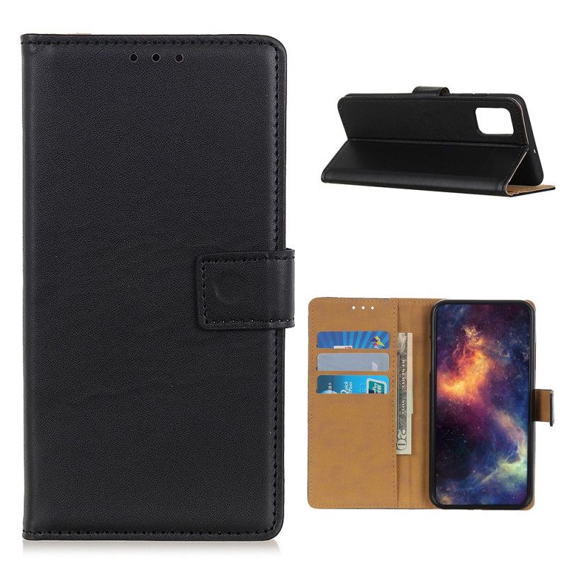 Etui Folio Samsung Galaxy M51 Granatowy Czarny Prosta Sztuczna Skóra Etui Ochronne