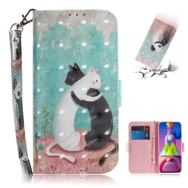 Etui Folio Samsung Galaxy M51 Koci Przyjaciele Ze Stringami Etui Ochronne