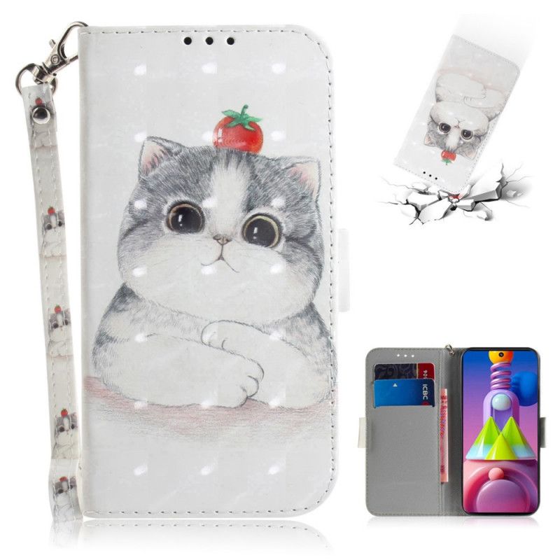 Etui Folio Samsung Galaxy M51 Pomidor Na Stringach Cat Etui Ochronne