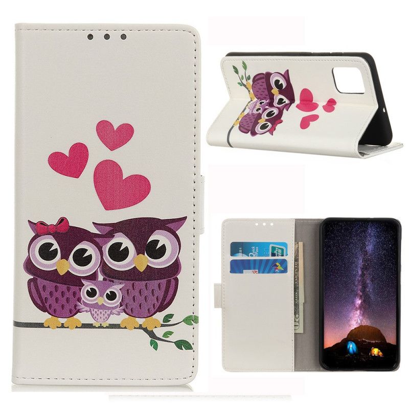 Etui Folio Samsung Galaxy M51 Rodzina Sów Etui Ochronne