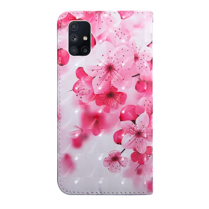 Etui Folio Samsung Galaxy M51 Różowe Kwiaty Etui Ochronne