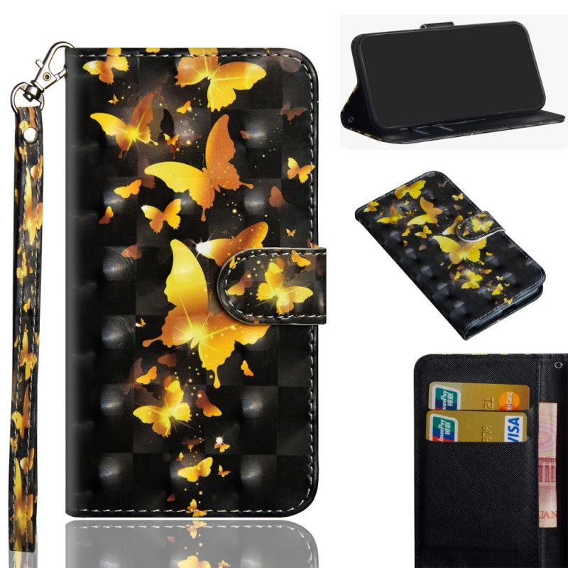 Etui Folio Samsung Galaxy M51 Żółte Motyle