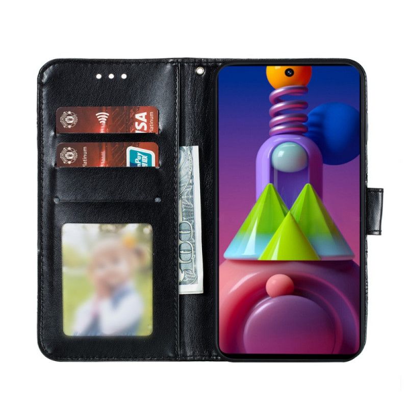 Etui Folio Samsung Galaxy M51 Szary Czarny Cała Mandala Etui Ochronne