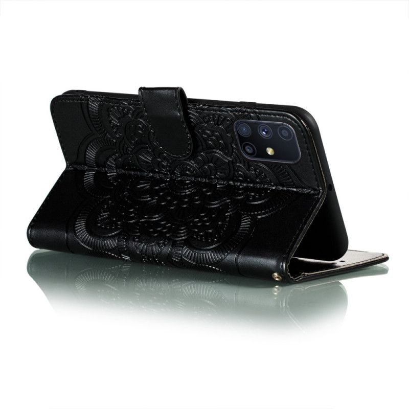 Etui Folio Samsung Galaxy M51 Szary Czarny Cała Mandala Etui Ochronne