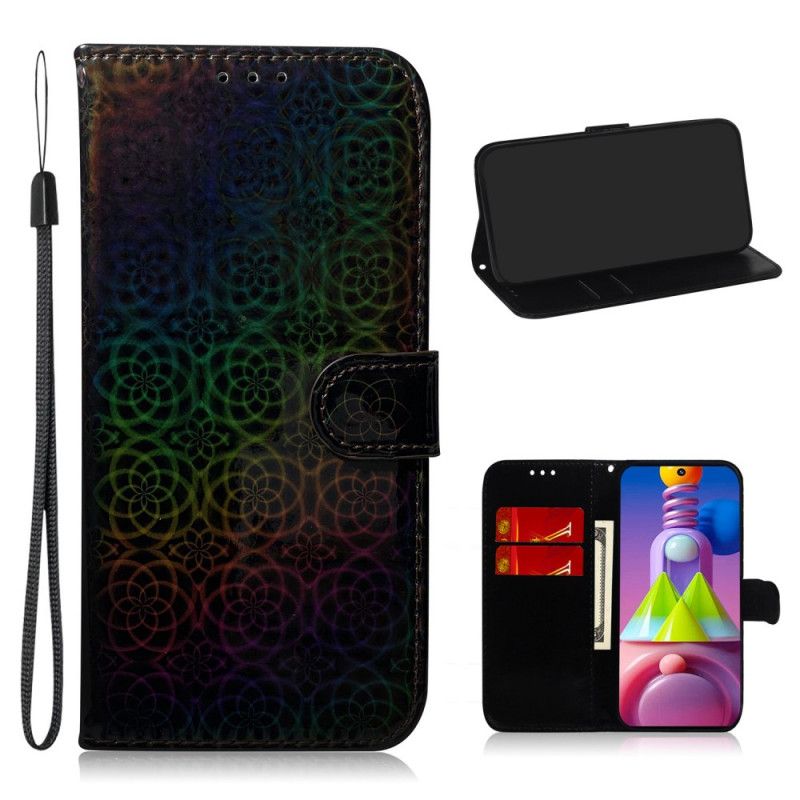 Etui Folio Samsung Galaxy M51 Szary Czarny Czysty Kolor