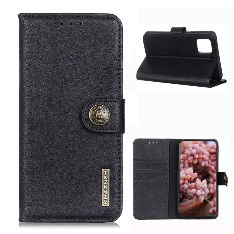 Etui Folio Samsung Galaxy M51 Szary Czarny Imitacja Skóry Khazneh