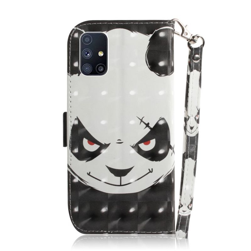 Etui Folio Samsung Galaxy M51 Wściekła Panda Ze Stringami Etui Ochronne