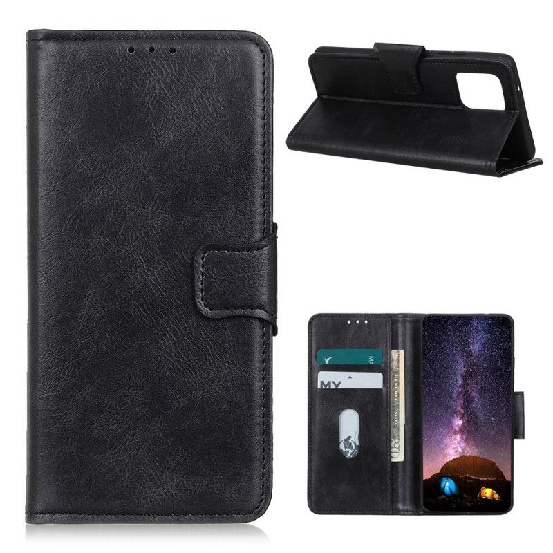 Etui Folio Samsung Galaxy M51 Zielony Czarny Zapięcie Dwustronne Z Efektem Skóry