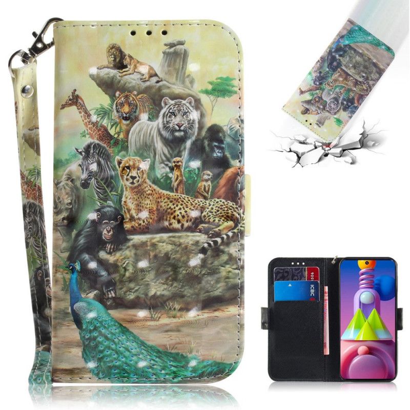 Etui Folio Samsung Galaxy M51 Zwierzęta Safari W Stringach Etui Ochronne