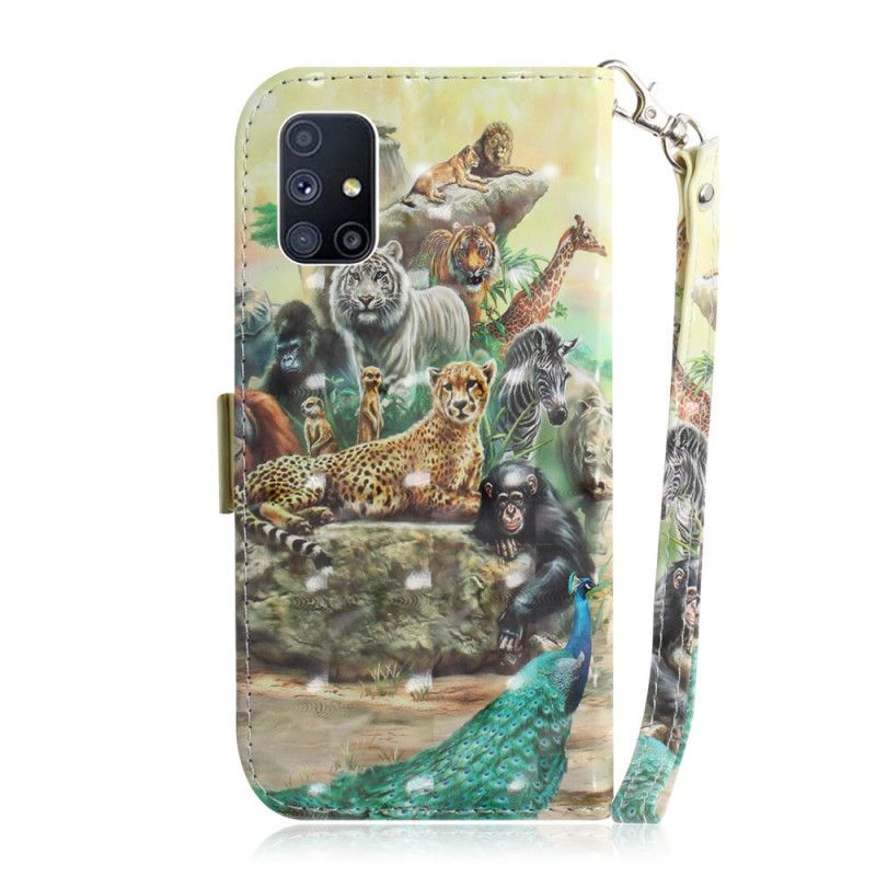 Etui Folio Samsung Galaxy M51 Zwierzęta Safari W Stringach Etui Ochronne