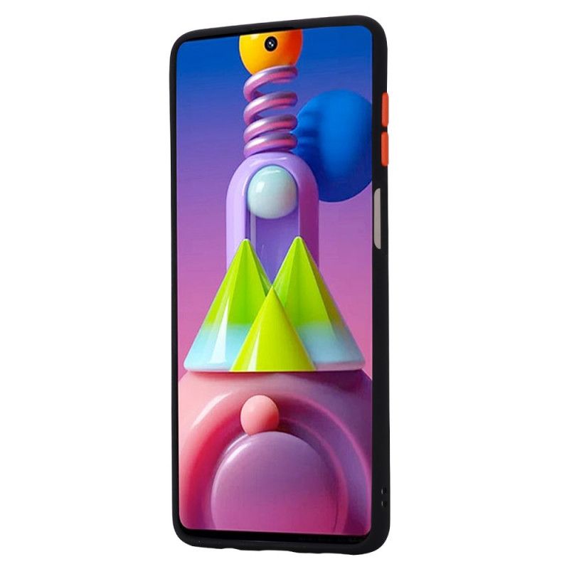 Etui Samsung Galaxy M51 Czerwony Czarny Hybryda Z Kolorowymi Krawędziami Etui Ochronne