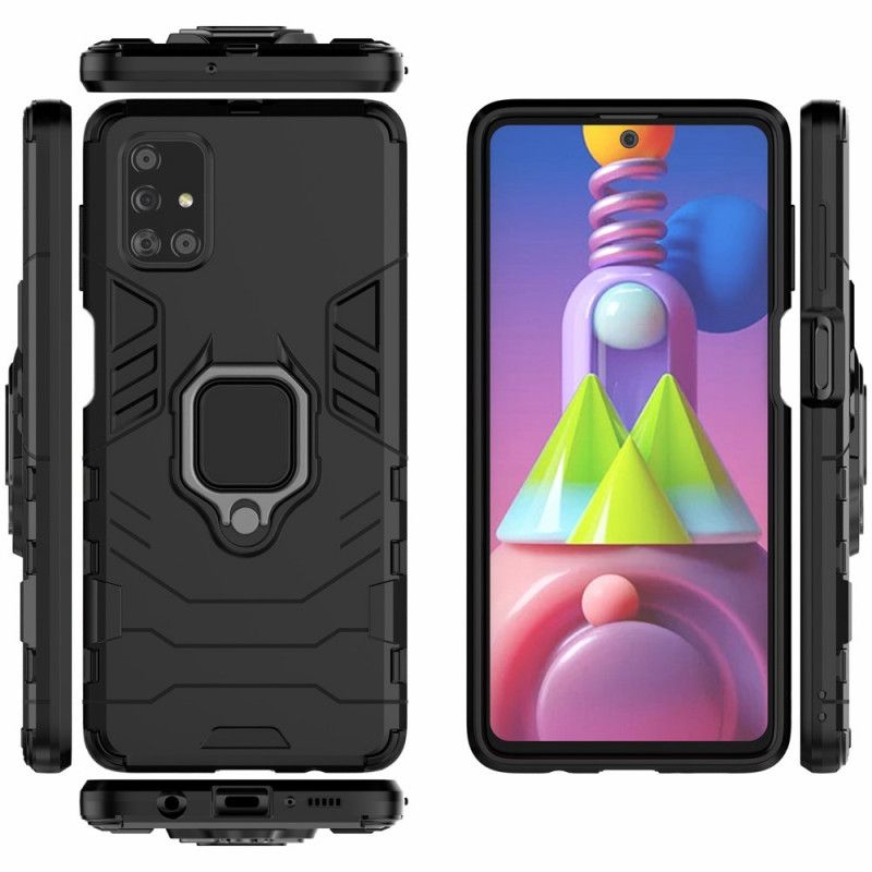 Etui Samsung Galaxy M51 Czerwony Czarny Pierścień Oporowy