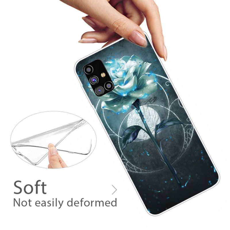 Etui Samsung Galaxy M51 Elastyczny Różowy Zielony Etui Ochronne