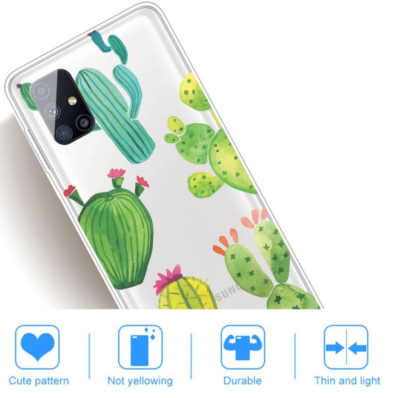 Etui Samsung Galaxy M51 Kaktus Akwarelowy