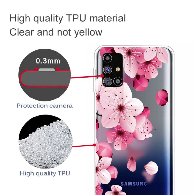 Etui Samsung Galaxy M51 Małe Różowe Kwiaty