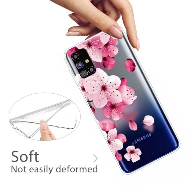 Etui Samsung Galaxy M51 Małe Różowe Kwiaty