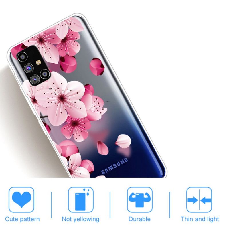 Etui Samsung Galaxy M51 Małe Różowe Kwiaty