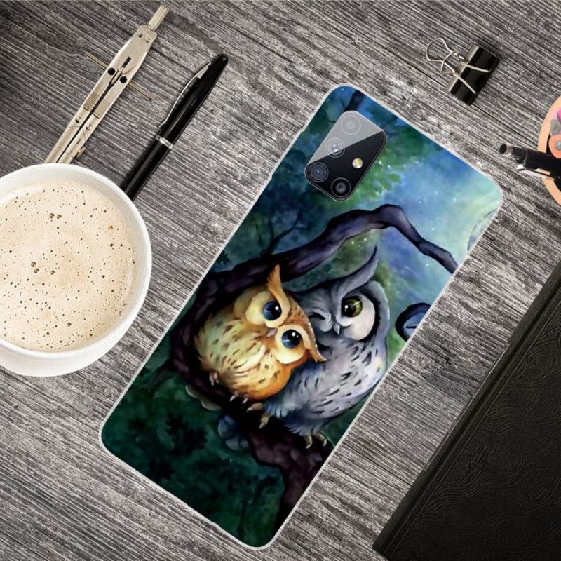 Etui Samsung Galaxy M51 Malowanie Sowy Etui Ochronne