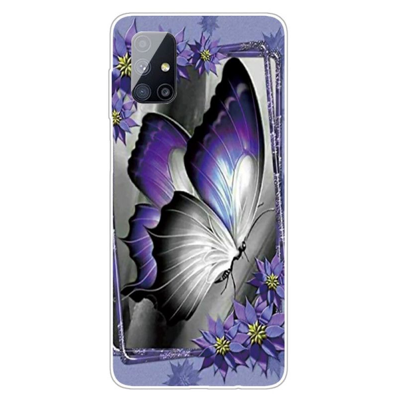 Etui Samsung Galaxy M51 Motyl Królewski