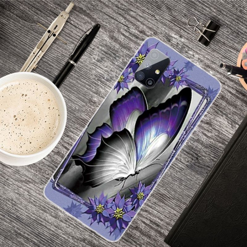 Etui Samsung Galaxy M51 Motyl Królewski