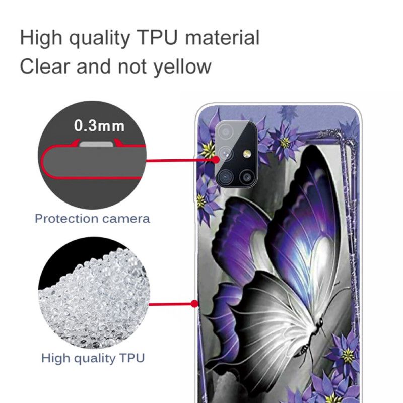 Etui Samsung Galaxy M51 Motyl Królewski