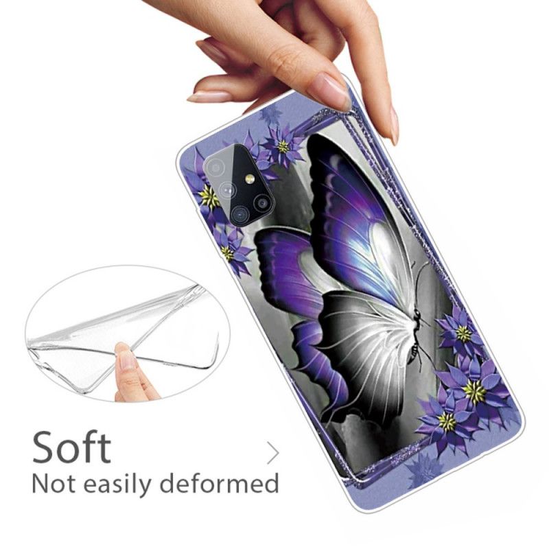 Etui Samsung Galaxy M51 Motyl Królewski