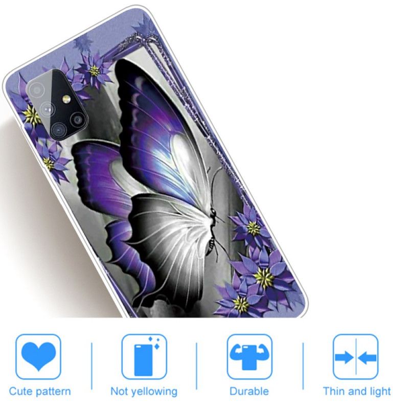 Etui Samsung Galaxy M51 Motyl Królewski