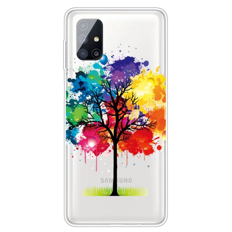 Etui Samsung Galaxy M51 Przezroczyste Drzewo Akwarelowe Etui Ochronne