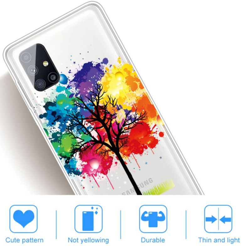 Etui Samsung Galaxy M51 Przezroczyste Drzewo Akwarelowe Etui Ochronne