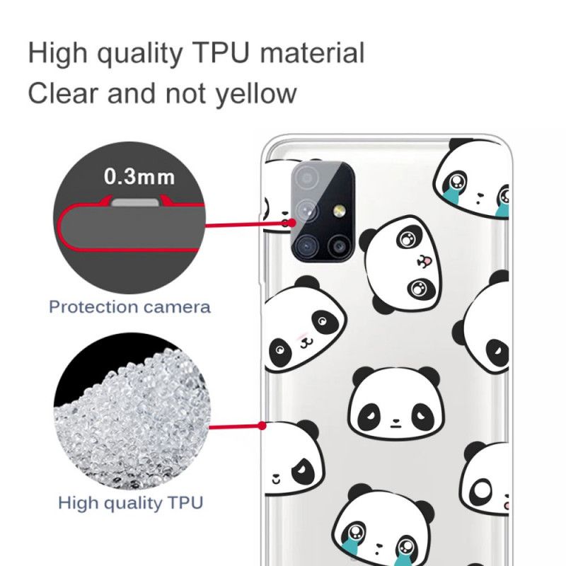 Etui Samsung Galaxy M51 Przezroczyste Sentymentalne Pandy