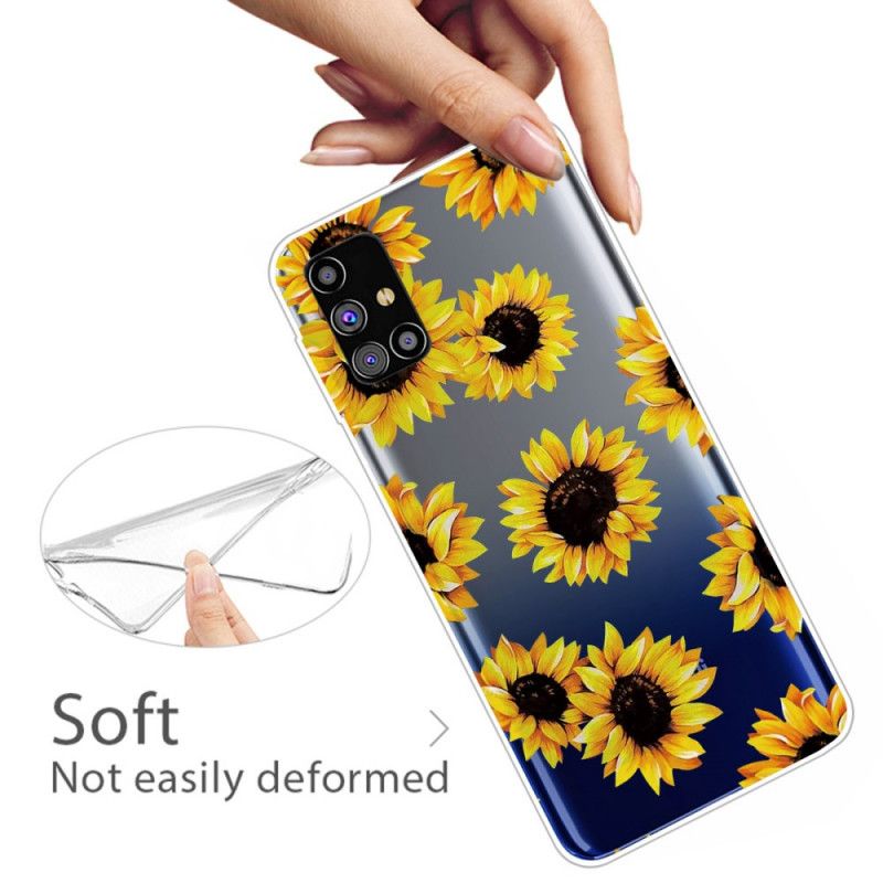 Etui Samsung Galaxy M51 Słoneczniki